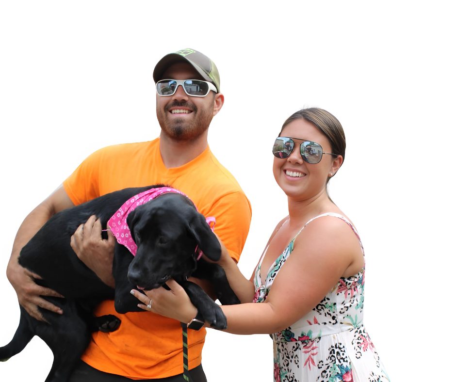 Owner Zach with his dog Owner of USA Tree Experts with his dog in Farmington, CT